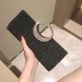 2023 New Fashion wholesale Women's Party Rhinestone Satin Pleated Evening Wedding Party Clutch Purse Wallet Handbag