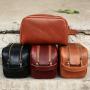Double zipper men leather dopp kit leather wash bag organizer toiletry bag travel bag