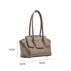 Elegant Women Tote Handbags Simple Large Capacity Manufacture Pu Leather Logo Premium Hardware Shoulder Bag