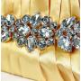 HR666 Women New Designed Silk-like Inlaid Diamond Brightly Clutch Handbag Fashion Retro Dinner Bag Ladies Luxury Party Bag
