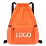 Unisex Solid Drawstring Gym Fitness Yoga Backpack Portable Foldable Casual Fitness Exercise Daypack with Multi Pocket