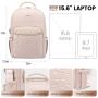 LOVEVOOK Stylish Quilted 15.6 inch Laptop Backpacks Purse Business Work Travel College Bookbag with USB Cute Backpack for Women