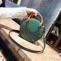 Hot selling women's small round bag fashionable frosted splicing single shoulder crossbody handbag