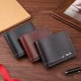 Men's Casual Fashion Wallet Waterproof Large Capacity Short Card Bag Coin Purse Youth Style Simple Thin Design Cross-Border Use