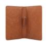 Soft PU leather passport holder with pen holder leather travel passport holder