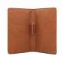 Soft PU leather passport holder with pen holder leather travel passport holder