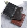 New men's wallet fashion plaid horizontal soft leather men's short wallet large capacity multi-card purse