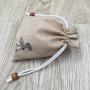 Natural Jute Gift Drawstring Pouch With Logo Print