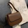 Pure Color 2022 New Style Autumn Winter Fashion Messenger Bag Street Fashion Magnetic Button Bag Texture Retro High Quality Bags