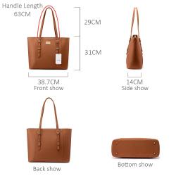 LOVEVOOK 2024 15.6 inch Large Woman Leather Business Computer Handbag Bag Ladies Office Shoulder Laptop Tote Hand Bags for Women