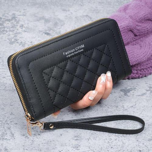 2024 New Women's Wallet Long Leather Zipper Clutch Bags Embroidery Fashion Large Capacity Purse Wallet Mobile Phone Bag