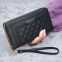 2024 New Women's Wallet Long Leather Zipper Clutch Bags Embroidery Fashion Large Capacity Purse Wallet Mobile Phone Bag