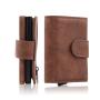 Wholesale Leather Metal Case Wallet Men RFID Blocking Aluminum Card Holder Pop Up Wallet