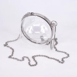Wholesale wedding party transparent women crossbody evening bag gold round clear acrylic ball clutch purse bag 2024