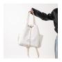 High quality nylon women's bag 2024 summer new pure color drawstring bag shoulder bag for women large capacity tote handbag