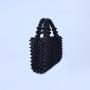 Custom  acrylic resin beads square hand bag Wholesale New Design Clutch Evening Bag Handmade Black Beaded Bags Handbag