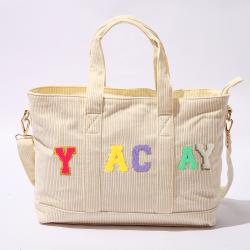 High Quality Fashion Eco friendly Reusable Grocery Shoulder Shopping Bags Corduroy Tote Bag