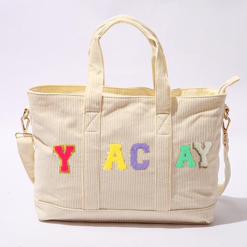 High Quality Fashion Eco friendly Reusable Grocery Shoulder Shopping Bags Corduroy Tote Bag