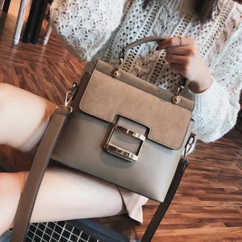 Hot selling fashion wide shoulder strap portable crossbody small square bag frosted shoulder bag