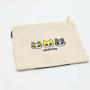 16 Oz Cotton Canvas Zipper Cosmetic Brush Packaging Bag Travel Girls Makeup Pencil Case Cosmetic Pouch With Custom Logo