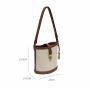 Elegant Wholesale Factory Women Designer Bucket Shoulder Bags Women Canvas Handbag Ladies Pu Leather Saddle Bag Cross Body Bag