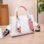 2024 New PU Fashion Small High-Texture Tote Handbag Lady's Spring Summer Embroidered Bow Bag with Single Chain Strap Portable