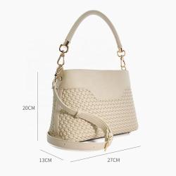 High Quality Women's Leather Bag Customized Logo Handmade Woven Handbag Shipping Bag Large Capacity For Women