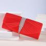 Wholesale rectangle evening bag pleated handbag banquet party clutch bag glitter pouch crystal bags for women