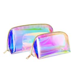 HR031 Women's Light Makeup Sets Bag PVC Portable Cosmetic Laser Illusion Storage Bag Waterproof Cosmetics Travel Wash Handbag