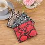 New styleretro creative printed men's short leather wallet, student money clip, soft leather wallet with multiple card slots