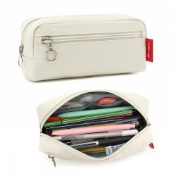 Gelory Custom Logo Zipper Pencil Case Bag Office College School Stationery Organizer Bag For Teens