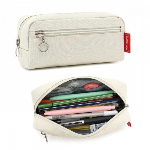 Gelory Custom Logo Zipper Pencil Case Bag Office College School Stationery Organizer Bag For Teens