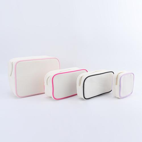 Keymay New Design Stock High Quality Multi-Color Gold Zipper Large Capacity Canvas Cosmetic Bag Canvas Makeup Bag Canvas Pouch