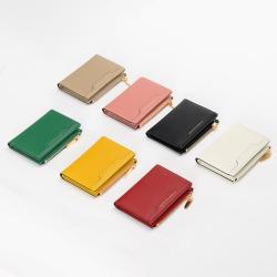Green Pu Zipper Purses Women's Short Korean Version Wallet Multi Card Versatile Zero Wallet With Multiple Card Slots