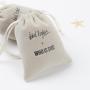 Recyclable Screen Printing Velvet Jewelry Drawstring Bag Beige Velvet Gift Pouch