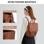 LOVEVOOK 2022 custom wholesale College School bags ladies handbags PU leather vintage fashion backpack daily women's Backpack