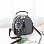 Fashion Luxury Lichee Crossbody Hand Bags For Women PU Ladies Purse Girl Contrast Color Hanging Decoration Handbags With Pom Pon