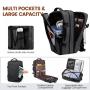 LOVEVOOK Custom waterproof large travel backpack gray canvas backpack business laptop bag Expandable mens backpack travel bag