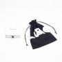 Recyclable Custom White Logo Organic Cotton Drawstring Child Shoe Pouch Soft Black Packaging Dust Shoe Bag