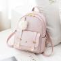 Fashion Mini Backpack Purse Pompom Ball PU Leather Backpack Shoulder Bag for Women