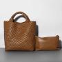 Top Quality Original Luxury Textured Female Ladies Handmade Handbag Large Capacity Famous Women Woven Style Bucket Tote Bags
