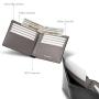 Luxury classic compact men's bifold slim design genuine leather wallet billfold front pocket wallet