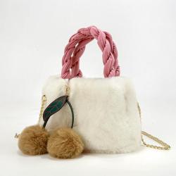 Fashion Ladies Shoulder Bags 2024 Hot Selling Fashion Latest Lady Luxury Women's Handbags With Hair Ball