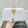 Hot selling metal leaf handbag formal dress bag colorful evening bag box shaped velvet clutch bag for women