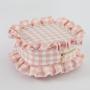 Keymay RTS Stock Fashion Cute Ruffle Makeup Bag Ruffle Monogram Varsity Letter Beauty Pouches Travel Organizer Cosmetic Pouches