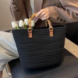 ZWY092 Summer Beach Cotton Cord Weaving Girls Tote Bag New Wholesale Travel Fashion Large Tote Bag Practical Work Picnic Bag