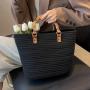 ZWY092 Summer Beach Cotton Cord Weaving Girls Tote Bag New Wholesale Travel Fashion Large Tote Bag Practical Work Picnic Bag