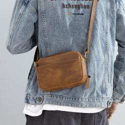 Crazy Horse Leather Single Shoulder Leather Premium Men's Bag