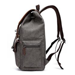 GW056 Wholesale Unisex Rucksack Laptop Vintage Leather Canvas Backpack For Men Outdoor Travel Double Shoulder Backpack
