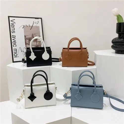 New Designer Handbag Custom Fashionable Contrasting Color Small Square Bag Pu Leather Cross Boy Bag Bolsos De Mujer